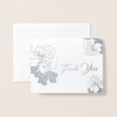 Carte Dorée Note Merci-carte-petite taille (Devant avec enveloppe)