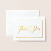 Carte Dorée Note Merci-carte-petite taille (Devant avec enveloppe)