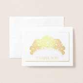 Carte Dorée Note Merci-carte-petite taille (Devant avec enveloppe)