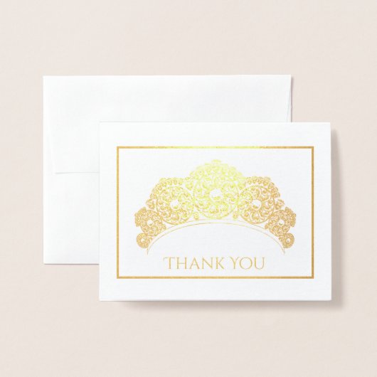 Carte Dorée Note Merci-carte-petite taille (Devant avec enveloppe)