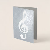 Carte Dorée note musicale / clef de treize sur argent (Devant)