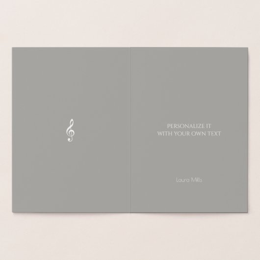 Carte Dorée note musicale / clef de treize sur argent (Intérieur)