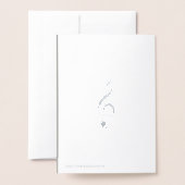Carte Dorée note musicale / clef de treize sur argent (Derrière avec enveloppe)