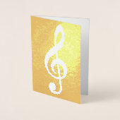 Carte Dorée note musicale / clef de treize sur or (Devant)