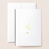 Carte Dorée note musicale / clef de treize sur or (Derrière avec enveloppe)