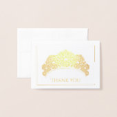 Carte Dorée Note Taille Merci-Mini (Devant avec enveloppe)