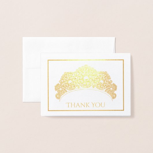 Carte Dorée Note Taille Merci-Mini (Devant avec enveloppe)