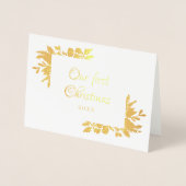 Carte Dorée Notre première photo de Noël (Devant)