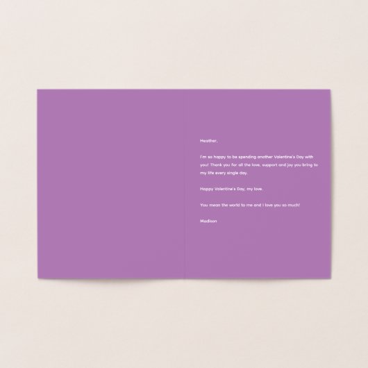 Carte Dorée Nous allons ensemble Comme Mme & Mme Valentine's D (Intérieur)