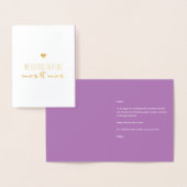 Carte Dorée Nous allons ensemble Comme Mme & Mme Valentine's D (Affichage)