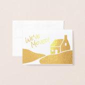 Carte Dorée Nous avons déménagé Simple Moderne Luxe Nouvelle A (Devant avec enveloppe)