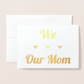 Carte Dorée Nous Coeurs Notre Mère | Véritable huile | Joyeuse (Devant avec enveloppe)