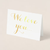Carte Dorée Nous vous aimons Gold Foil Élégante Typographie (Devant)