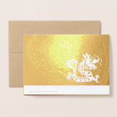 Carte Dorée Nouvel An Chinois Dragon 2024 Luxe Moderne (Derrière avec enveloppe)
