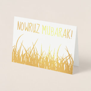 Carte Dorée nowruz moubarak ! feuille d'or