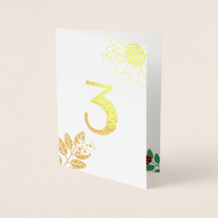 Carte Dorée Numéro d'huile or de coccinelle mûre Anniversaire