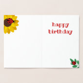 Carte Dorée Numéro d'huile or de coccinelle mûre Anniversaire (Intérieur)