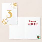 Carte Dorée Numéro d'huile or de coccinelle mûre Anniversaire (Affichage)