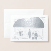 Carte Dorée NYC Windows Shopping Joyeux Noël Noël Noël Noël No (Devant avec enveloppe)