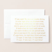Carte Dorée O Holy Night Lyrics Foil Christmas Card (Devant avec enveloppe)