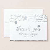 Carte Dorée Oak Ridge Rustic Merci Mariage Photo Silver (Devant avec enveloppe)