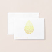 Carte Dorée OEufs de Pâques alignés avec différentes couleurs  (Derrière avec enveloppe)