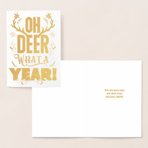 Carte Dorée OH DEER What a Year Holiday