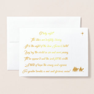 Carte Dorée Oh Holy Night Lyrics Foil Christmas Card