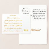 Carte Dorée Oh Holy Night Lyrics Foil Christmas Card (Affichage)