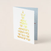 Carte Dorée Oiseaux Arbre de Noël (Devant)