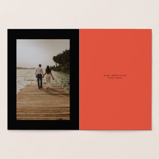 Carte Dorée Onyx moderne Cerisier Joyeux Nouvel An Photo Real (Intérieur)