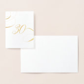 Carte Dorée Or 30 Calligraphie Jalon Anniversaire Anniversaire (Affichage)