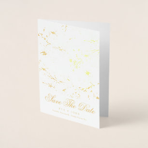 Carte Dorée Or Croisé Floral Enregistrer La Date