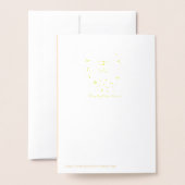 CARTE DORÉE OR HONEY BEE AVEC FLORAL CROWN (Derrière avec enveloppe)