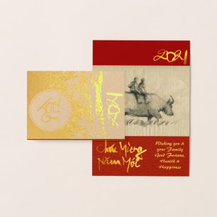 Carte Dorée Original Ox Children peinture 2021 Luxe Foil GC2