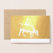 Carte Dorée Original Ox Peinture Enfant Chinois Année 2021 Lux (Derrière avec enveloppe)