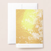 Carte Dorée Ornement de Noël rustique et verdure sur la clôtur (Derrière avec enveloppe)