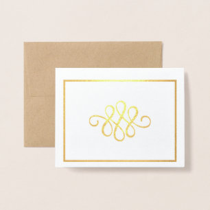 Carte Dorée Ornement en or ou en argent simple