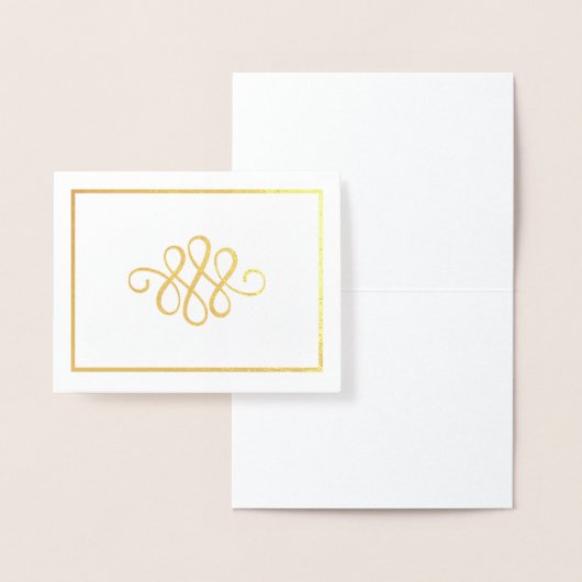 Carte Dorée Ornement en or ou en argent simple (Affichage)