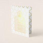 Carte Dorée Ornemental bilingue WALIMA Nikah Mariage musulman (Devant)