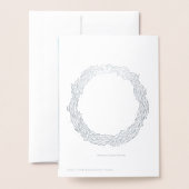 Carte Dorée Ours de Noël et flocons de neige Salutations (Derrière avec enveloppe)