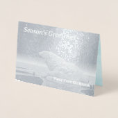 Carte Dorée Ours polaire en bordure de glace - Bonnes Fêtes (Devant)
