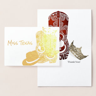 Carte Dorée Pageant Crown Cowboy Boot Gold Merci