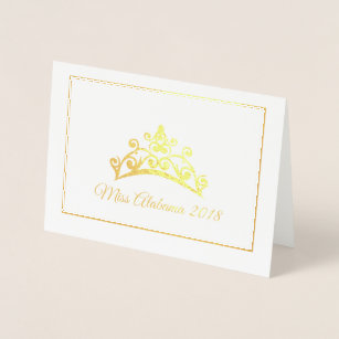 Carte Dorée Pageant Gold Foil Tiara Note Card