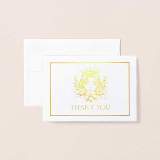 Carte Dorée Pageant Queen Crown Mini (Devant avec enveloppe)