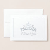 Carte Dorée Pageant style Miss USA Silver Foil Tiara Card (Devant avec enveloppe)