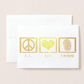 Carte Dorée Paix Amour Expertise Judiciaire Or Magnifique (Devant avec enveloppe)