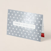 Carte Dorée PAIX+AMOUR+JOIE. Entreprise de Noël de luxe (Devant)