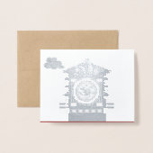 Carte Dorée Palanquin stylisé Rat chinois Année 2020 de luxe G (Devant avec enveloppe)