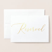 Carte Dorée Panneau de réservation de mariage à l'écriture dor (Devant avec enveloppe)